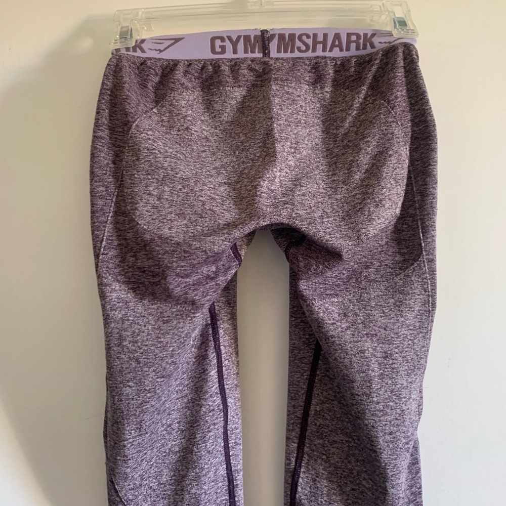 Gymshark Purple Flex Seamless Elastic Waist Mid Rise Logo Leggings size Small - Picture 3 of 5